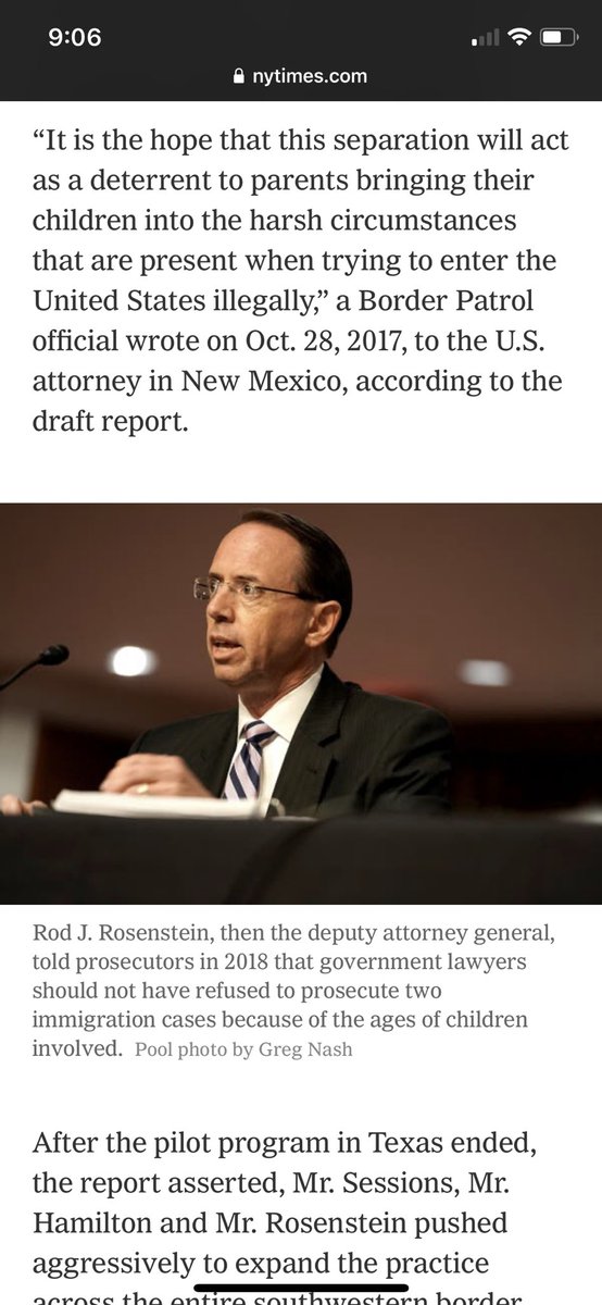 ryangrim's tweet photo. So Rod Rosenstein, one of the great heroes of Mueller She Wrote, turns out to be a monster who teamed with Sessions to drive the child separation policy. It is illegal to use enforcement like this as a deterrent, fwiw. https://t.co/c1theYhQce https://t.co/IUmGc3MyrB