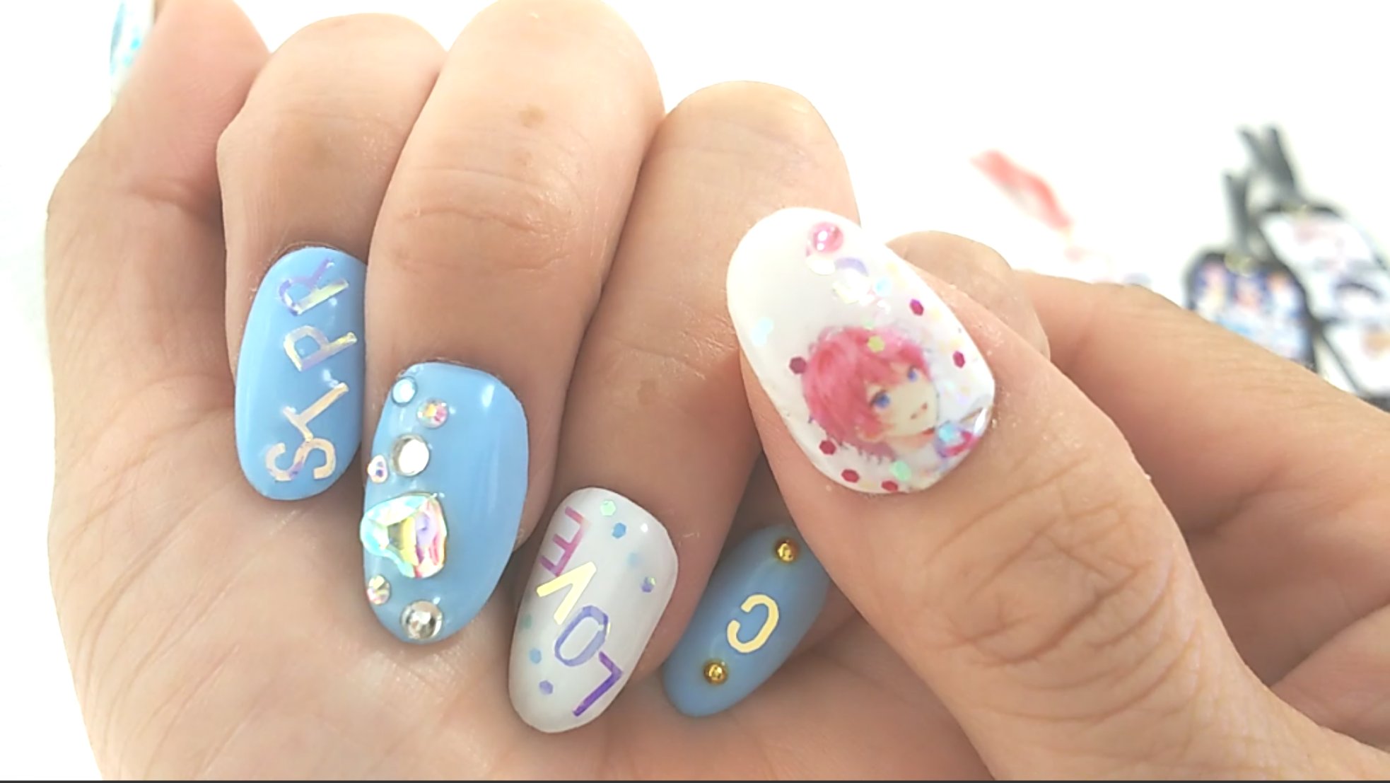 Twitter 上的 ハローチョコミント はる 推しネイル すとぷりの 自作ネイルチップ 付けてみました ユーチューブで動画公開中です すとぷり ネイル 痛ネイル 推しネイル ハローチョコミント 作り方はこちらから T Co Kotzejoogb T