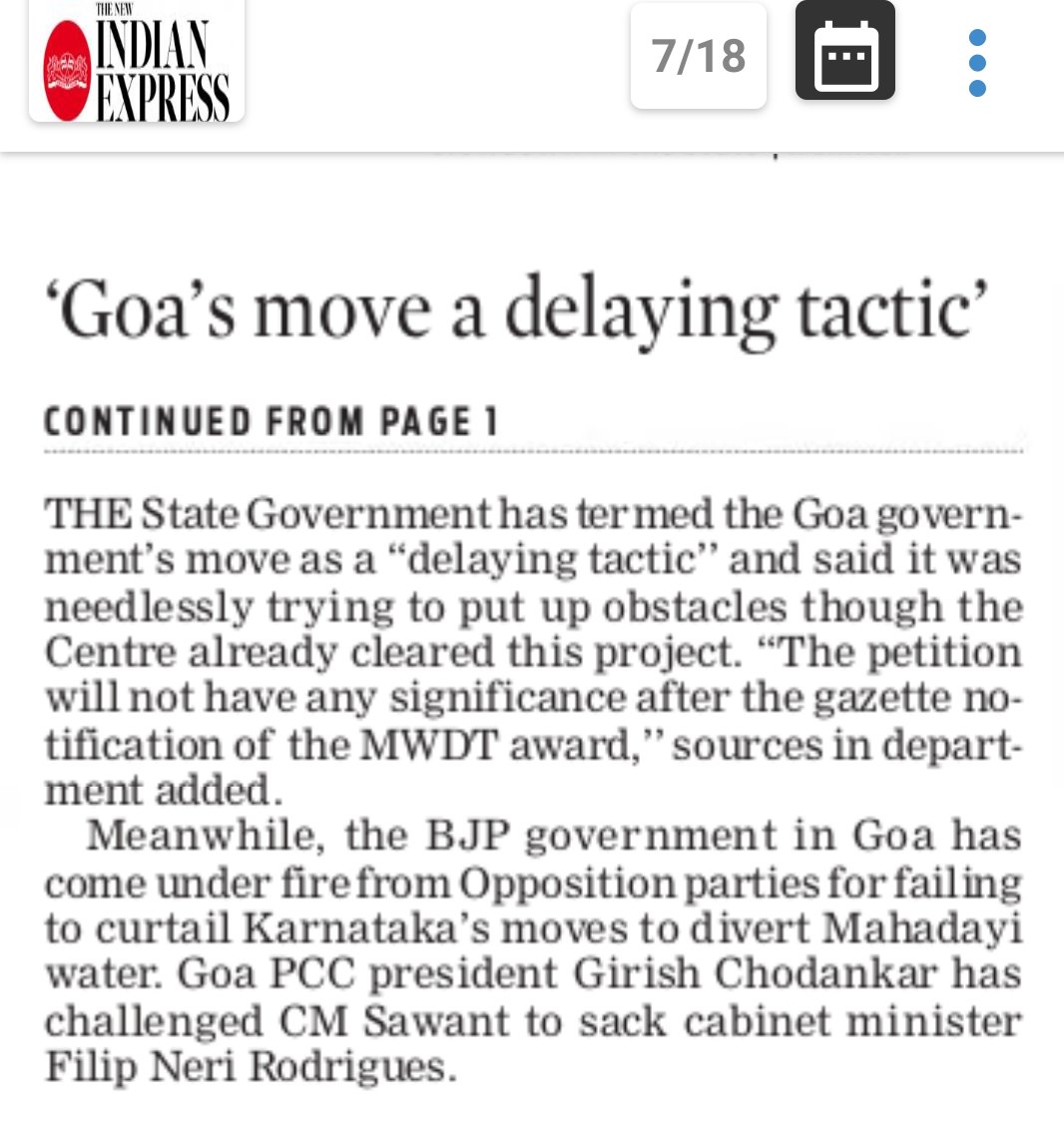 naushadbijapur's tweet photo. #MahadayiRow
#KtakaSnubsGoaPetition
Ktaka govt snubs the contempt petition filed in Supreme Court by Goa govt alleging illegal diversion of Mahadayi waters. @XpressBengaluru @RameshJarkiholi @DrPramodPSawant @allaboutbelgaum https://t.co/Vc6GKxP0mj
