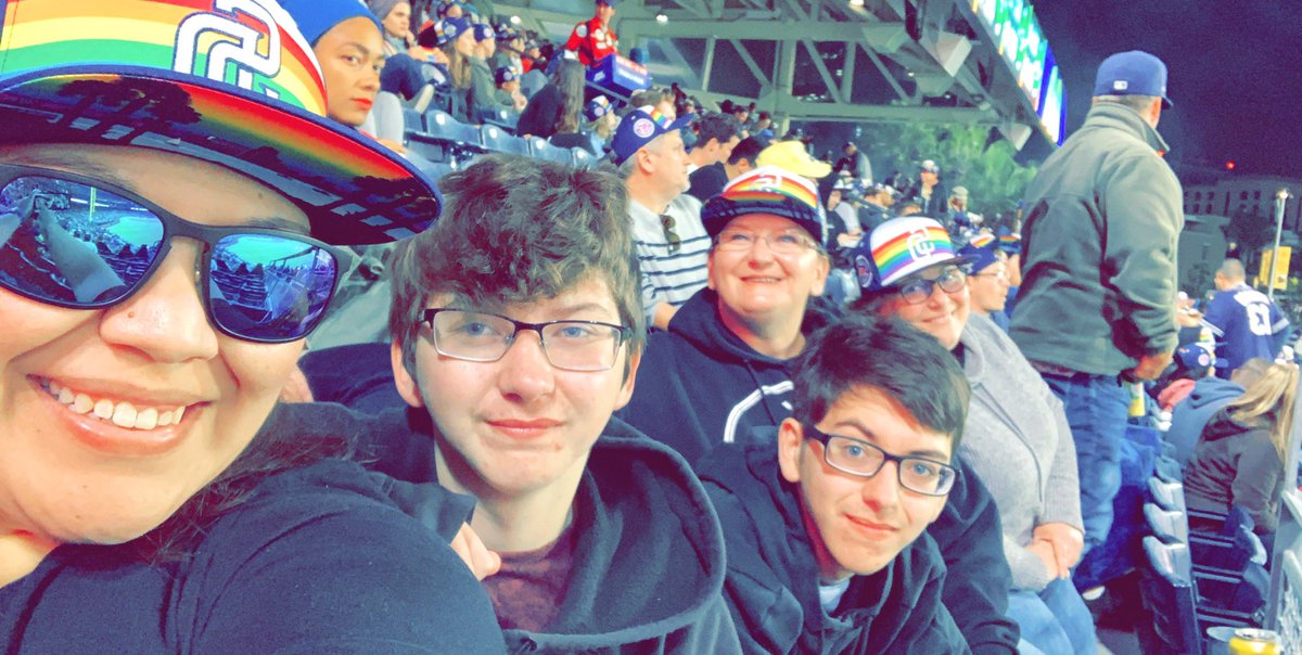 MelFPhillips's tweet photo. @Padres we might not physically be there BUT we’re there in spirit cheering you guys on! #TakeTheCake #FriarFaithful  #letsgopadres #BeatLA https://t.co/Mu1sGSzuWq