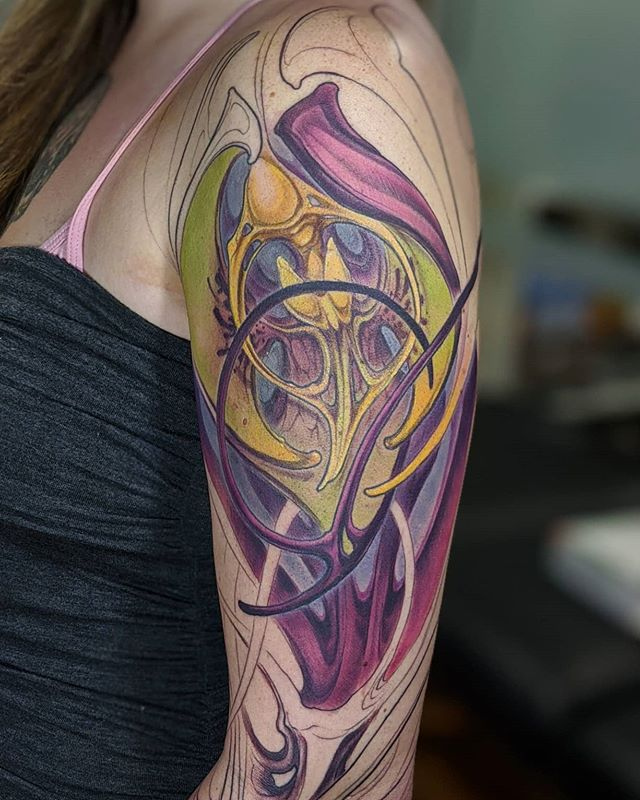 Colorful Double Exposure Tattoos by Daria Stahp | TattooAdore | Ufo tattoo, Alien  tattoo, Body art tattoos