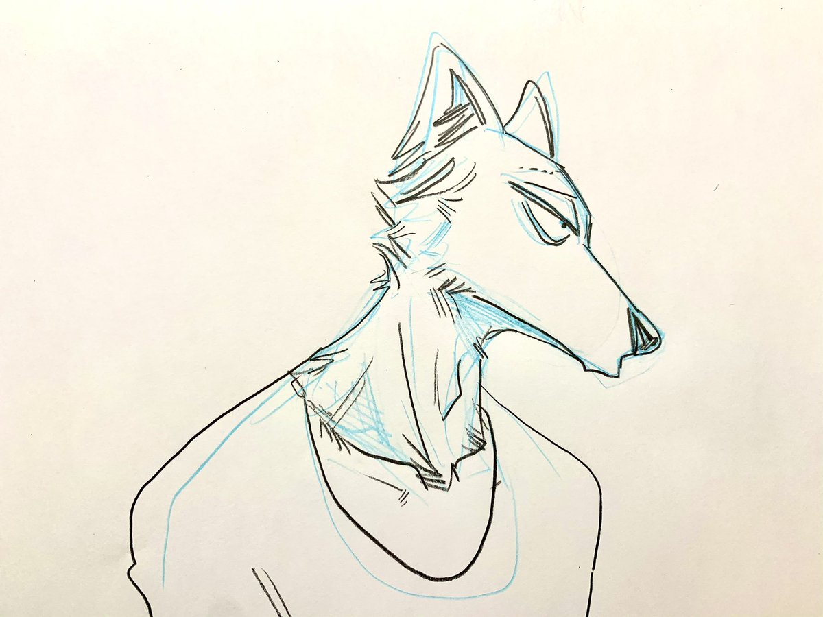solo furry sketch animal ears male focus furry male wolf ears  illustration images