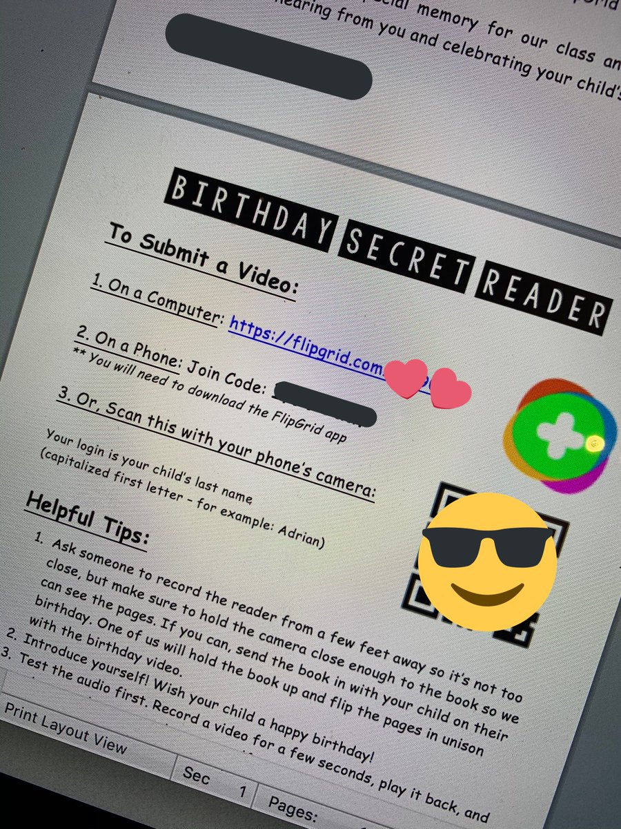 DrArielAdrian's tweet photo. So excited to kick off our “Birthday Secret Reader” through @Flipgrid! 😊💕 As a way to celebrate birthdays in our class this year, we invite a special family member, coach, or teacher to record a video of a favorite picture book to play in class on the student’s birthday! 🎉 https://t.co/E0uSSL3V7l