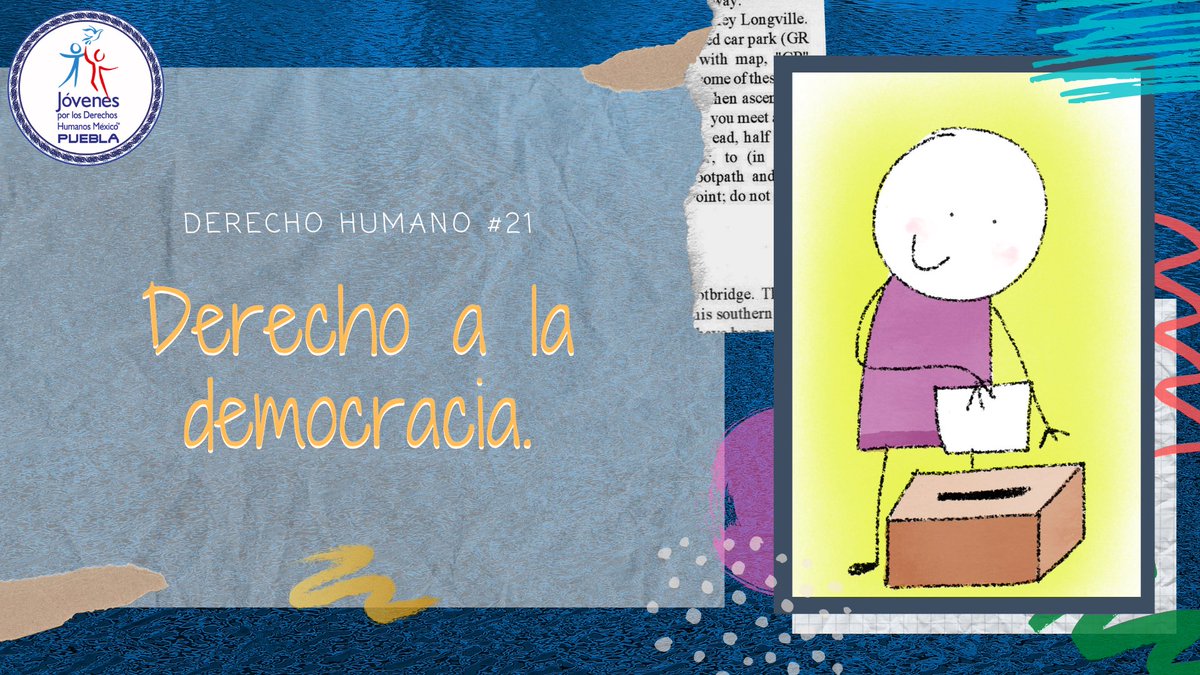 jdhPuebla's tweet photo. Ilustración del Derecho Humano No. 21: Derecho a la democracia.

#30en30 #ConoceTusDerechos #JDHPuebla #YHRI #ElColorDeTusDerechos #Democracia #DerechosHumanos #Súmate https://t.co/aMJJOCy4f1