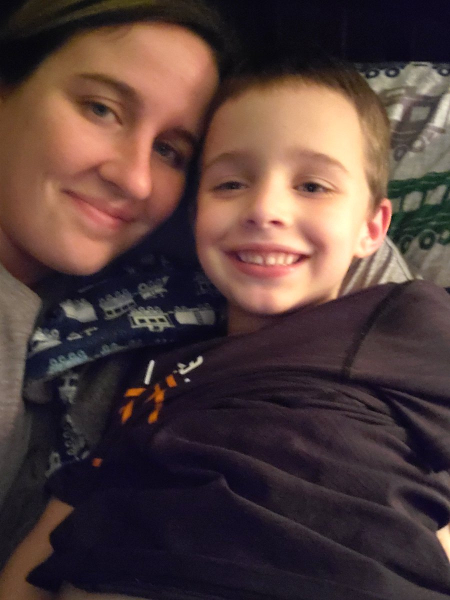 Got home in time for bedtime snuggles after conferences #momteacherlife