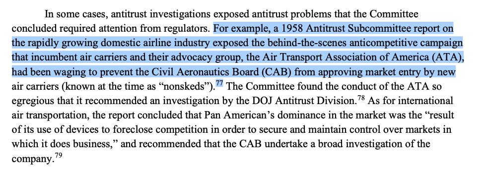 The remedies proposed by the Antitrust Committee report are rooted in its past work, such as the 1958 report on the airline industry and a 1957 report on the broadcast TV.