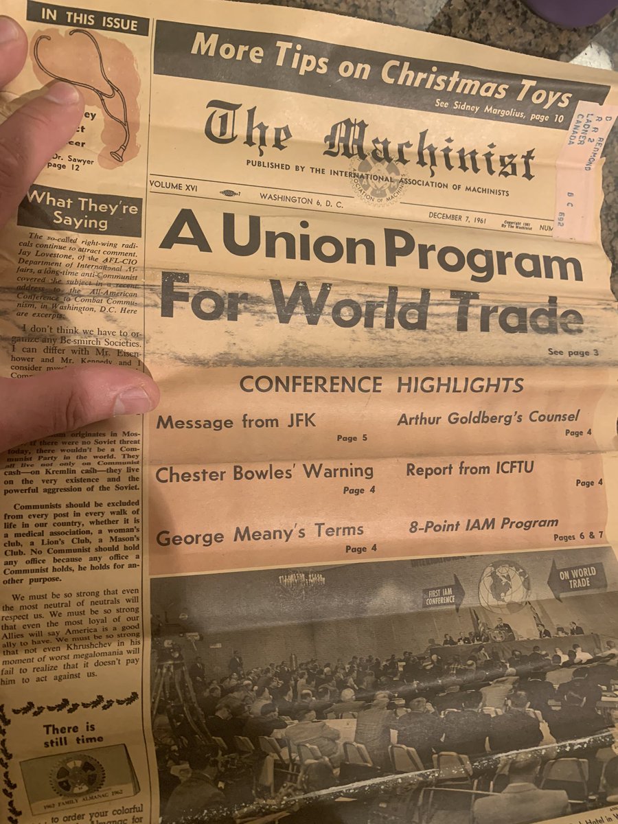 jamesandrewfry's tweet photo. Found in my walls during a renovation. Newsletter for @iamawcanada from 1961!! Is there a historian out there that wants it?? https://t.co/U0RzalD39j