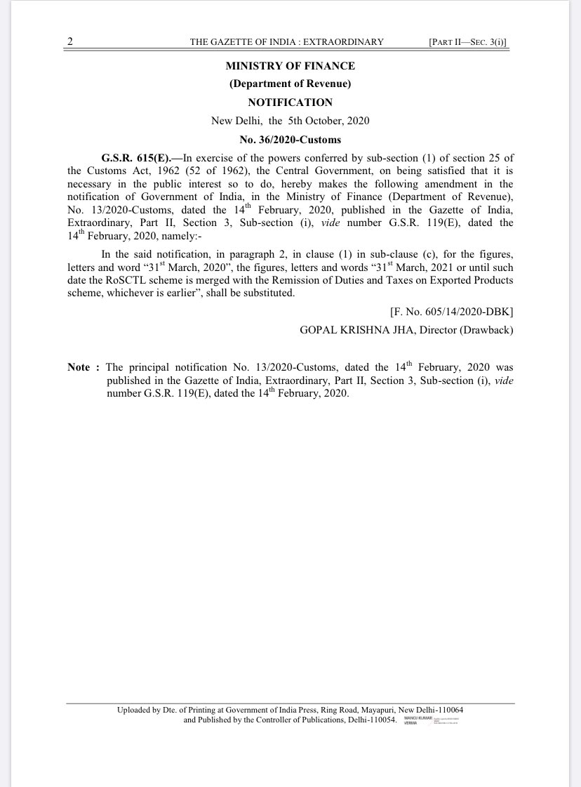 HewaIndia's tweet photo. Hewa laud the efforts of Central Government to promote Indian textile Exports. 
In a major relief for garment and madeups textile exporters @cbic_india extends the validity of RoSCTL scheme to March 31, 2021 
@TexMinIndia 
@CimGOI 
#AtmaNirbharBharat https://t.co/4no7tG0tVS