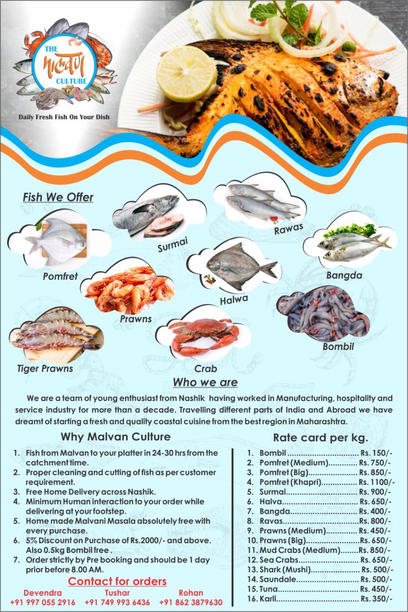 doddgydev's tweet photo. @WeAreNashik 
Hi Team ,
We have started our new Venture 
" The Malvan Culture " 
Daily Fresh sea food from Malvan.

Plz help us out and do spread the word..
Thank you.
" NashikKar' s start munching on your favourite sea food platter..😊😊🎊🎁 https://t.co/cq7jNRciDW