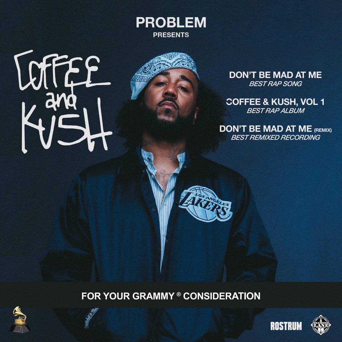 Thank you @recordingacademy for your consideration 🙏🏼

Best Rap Album - “Coffee &amp; Kush” @diamondlanemg @rostrumrecords 

Best Rap Song - “Dont Be Mad At Me” produced by @milesrose354 @djkai354  

Best Remixed Record - “Dont Be Mad At Me” (Remix) feat @snoopdogg @freddiegibbs