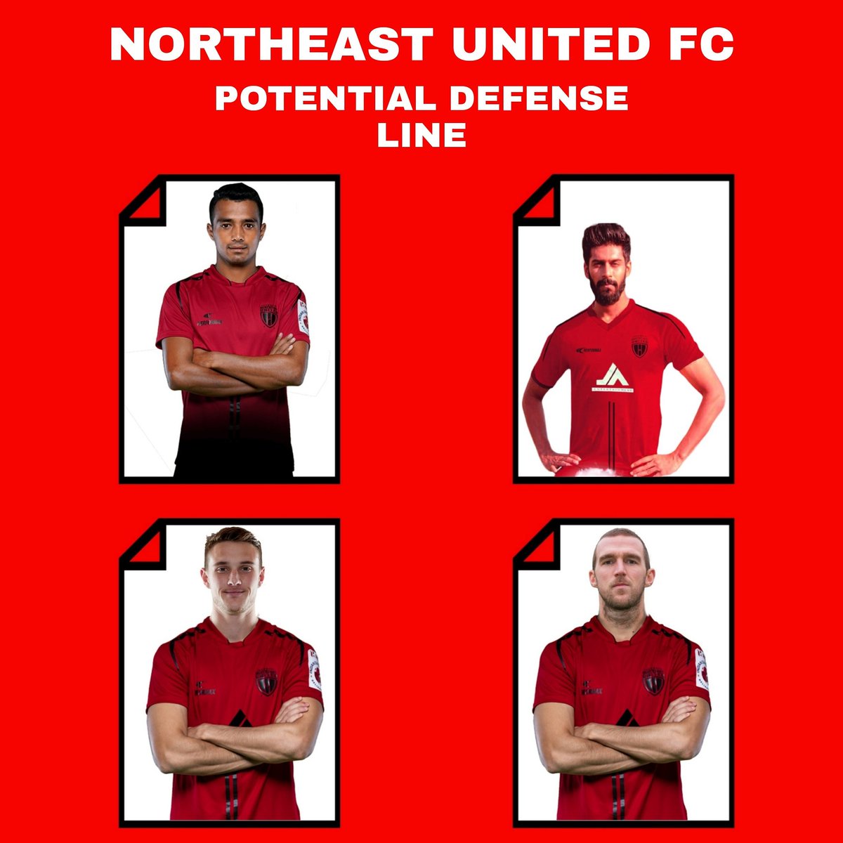 Northeast United fc potential defense line 😃.
#ISL #northeastunitedfc #neufc #IndianFootball