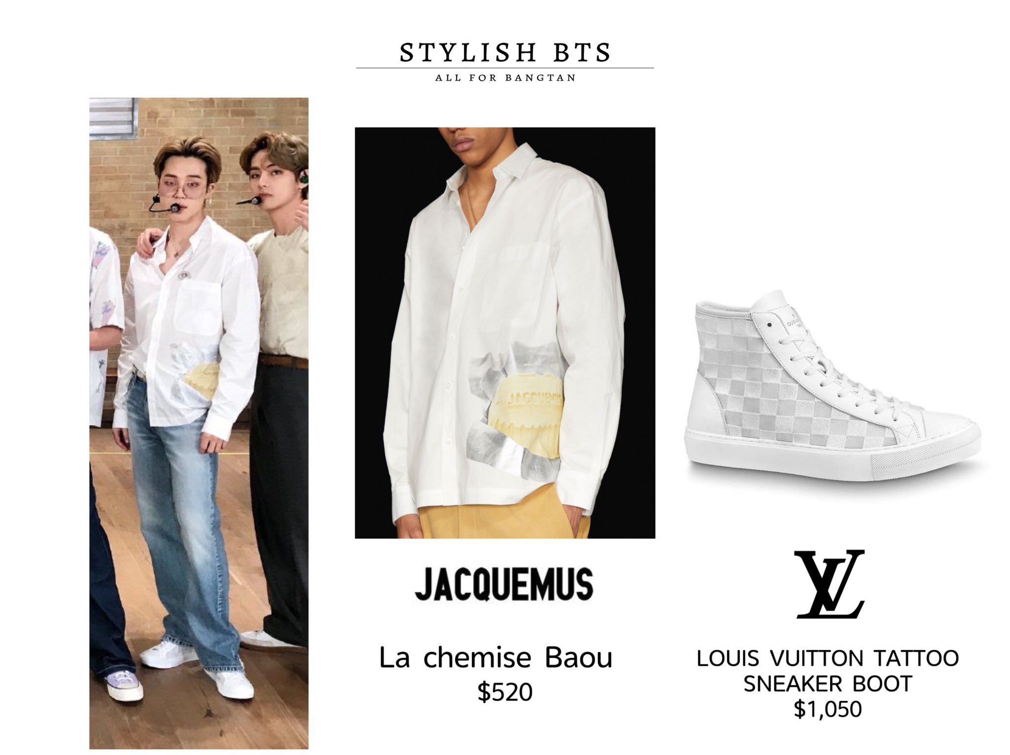 BTS FASHION/STYLE FINDER — 200821  Jimin : 'Dynamite' Official MV  Jacquemus