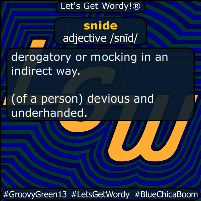 VoiceDictionary's tweet image. #snide - #expressive of #contempt #dailyGFXdef #letsgetwordy
amzn.to/2Bmew1E
