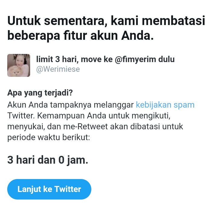 limit 3 hari, move ke @fimyerim dulu tweet media