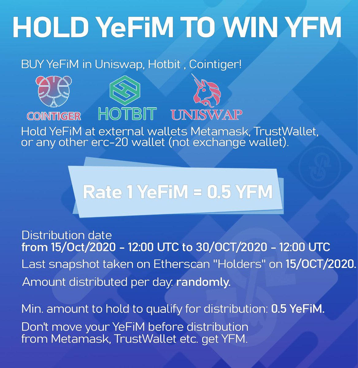 Yfi_Management's tweet photo. 🦄YeFiM start trading in Uniswap 🚀🚀🚀
https://t.co/MgPsLYZOc2
🦄Add Liquidity YeFiM-ETH
https://t.co/dSp2tMvz3T
Dont miss this oppurtunity!!
#defi
#Crypto
#Yefim
#hotbit
#CoinTiger https://t.co/ZjNgDKe1MH https://t.co/PxoxvL0Qrm