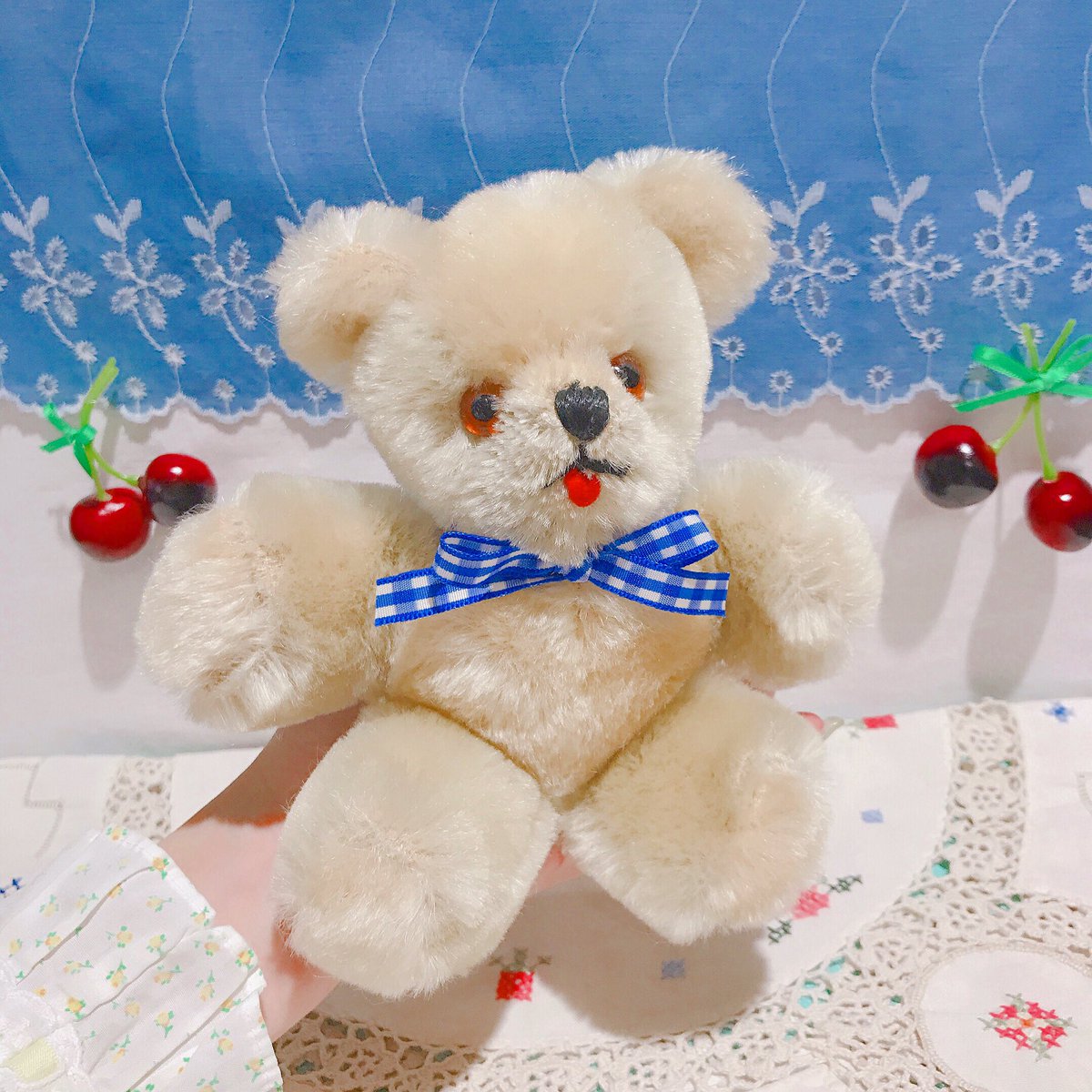 ❤️キャラクターノベルティ❤️アメリカのビンテージテディベア　アンティークベア　白 ❤️キャラクターノベルティ❤️アメリカのビンテージテディベア