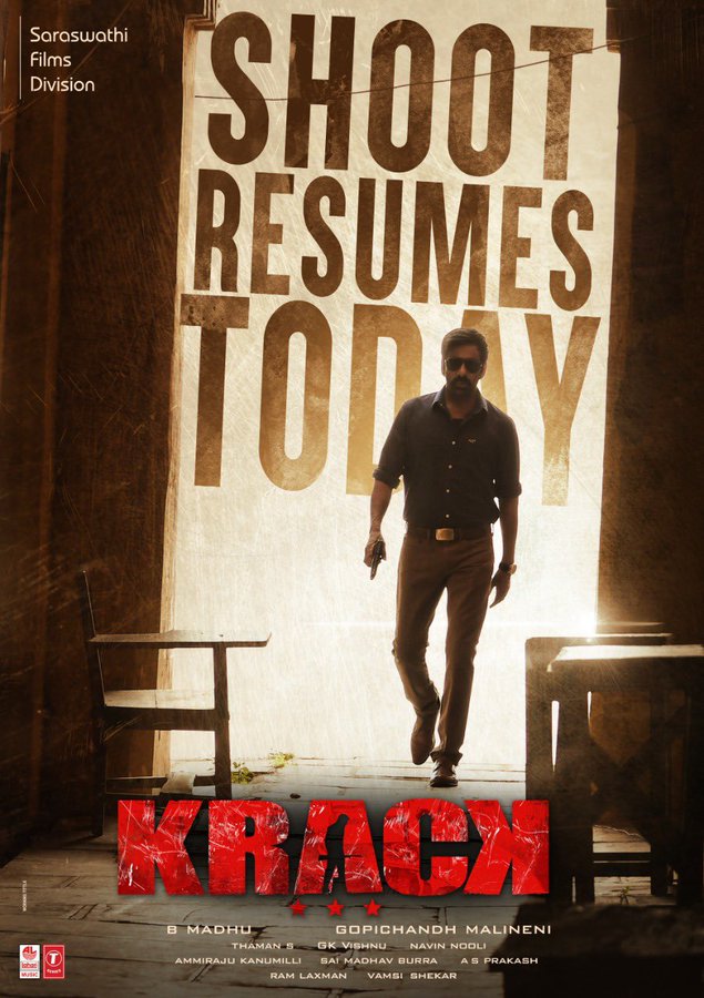 RaviTeja_offl's tweet photo. Shoot resumes today!
#Krack https://t.co/hAaLwggpeo