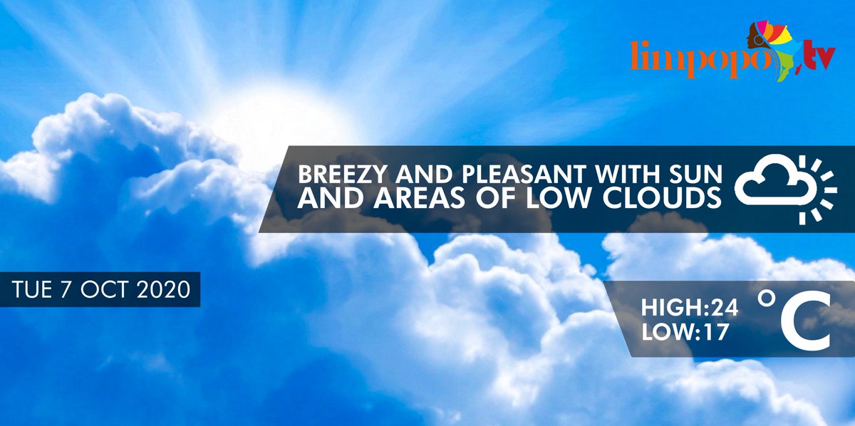 [#WeatherUpdate] Are you still wondering what to wear today? Don't worry we got you! 

#LimpopoTV WELCOME HOME