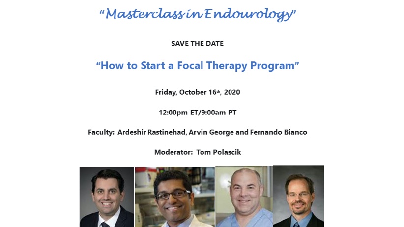 How to Start a Focal Therapy Program? Join us on October 16, 2020at bit.ly/2SAtyWB
