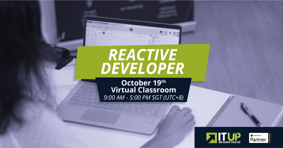 _ITUp_'s tweet photo. If you're based in Singapore and would like to become an @OutSystems Reactive Developer, 🔥 enroll today to our remote 5-day trainer-led course starting on October 19th.
 https://t.co/oWtDse0h9T 

#ITUp #WeRampYouUp #OutSystemsPartner https://t.co/62nfTwzRX6