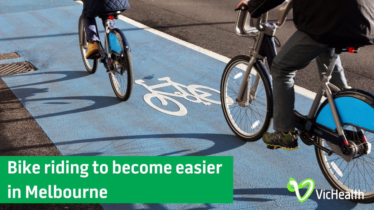 Going to be even easier to reap the benefits of getting around by bike. Terrific initiative from <a href="/VicGovAU/">Victorian Government</a> <a href="/BenCarrollMP/">Ben Carroll</a>. Making a real difference!

vichealth.vic.gov.au/media-and-reso…