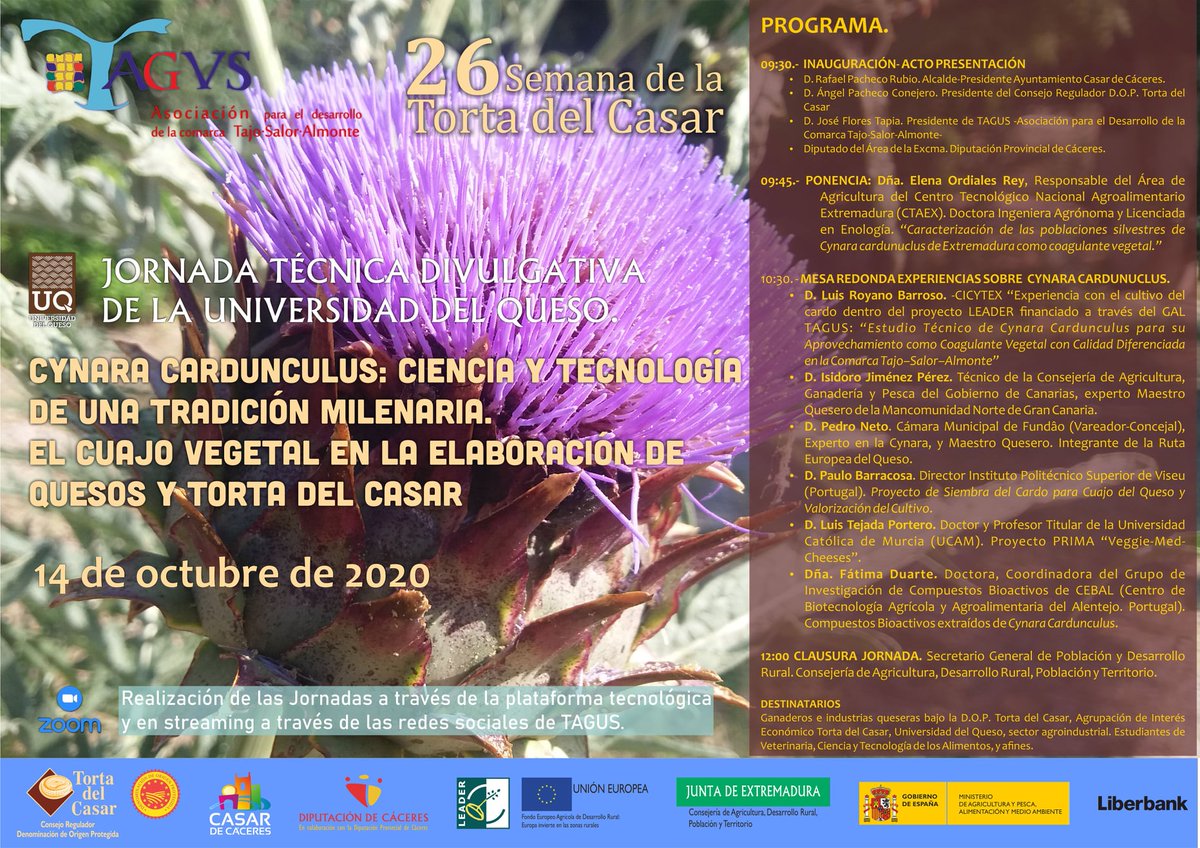 ✏️ Este sábado comienza la XXVI edición de la Semana de la #TortadelCasar. Del 10 al 16 de octubre 
🧀 Ruta de la Tapa en #CasardeCáceres
🧀 Semana Gastronómica en 15 restaurantes
🧀 Cata-Concurso 
🧀 Catas Comentadas 
🧀 Jornada Universidad del Queso
bit.ly/36Jru71