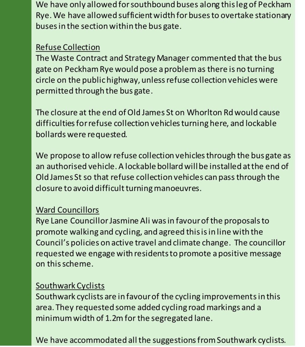 Morning <a href="/lb_southwark/">Southwark Council</a> could you explain why businesses were not involved, I can see why you would consult the emergency services but a lobby group, We have invested in the community, we employ people that live in the community, yet we are ignored,
