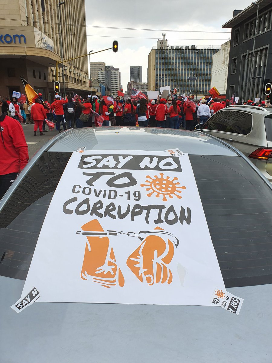 KathradaFound's tweet photo. Scenes from today's #COSATUNationalStrike. Calls to #StopC19Corruption.
@_cosatu https://t.co/gddes5XJMr