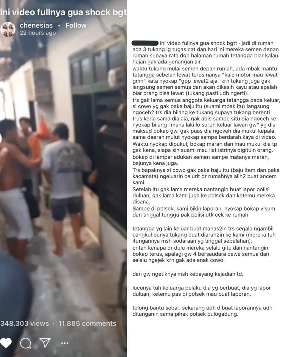 AREAJULID's tweet photo. Dis! gila sih siapa coba yg orang tuanya di pukul ga sakit hati? sgt tercium bau-bau tetangga yg iri dengki nih mana beraninya keroyokan lagi. https://t.co/XFUW8ZINT8
