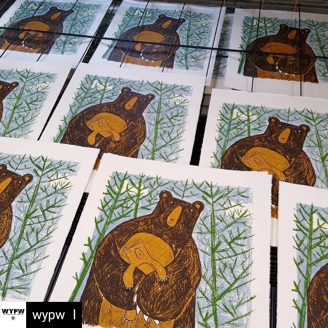 Hugs for everyone! Member <a href="/Lucygell/">lucy gell</a> has been busy creating these lovely new #bear screenprints in the workshop last week 🐻

#huggybears 

#artistsofwypw #wip 
#wypw #printmaking #since1984 
#acesupported #acenorth #hereforculture