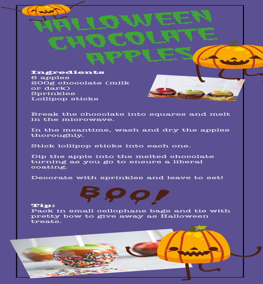 Try making these simple halloween chocolate apples! 
 
Fun and easy for the children to get involved!