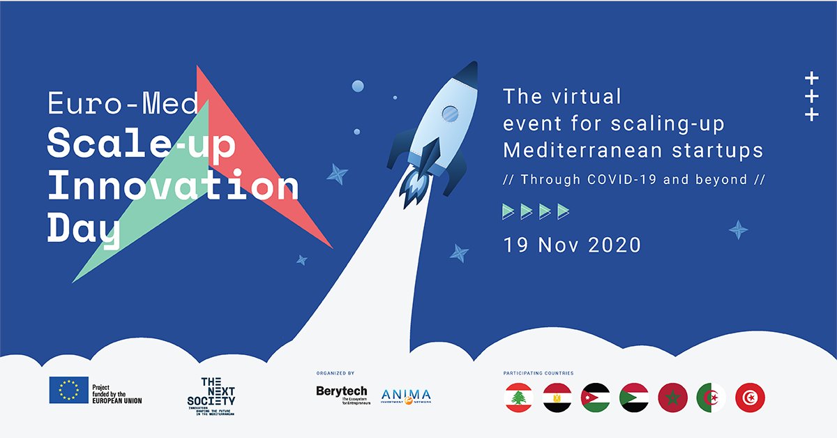 Knowledge, connections, opportunities &amp; exposure in a newly reshaped world at the Euro-Med Scale Up Innovation Day on Nov 19 - unique virtual event gathering 600+ participants from around the MED. #BIW2020 <a href="/Anima_Network/">ANIMA Invest Network</a> <a href="/TheNext_Society/">THE NEXT SOCIETY</a> <a href="/EU_Commission/">European Commission</a>