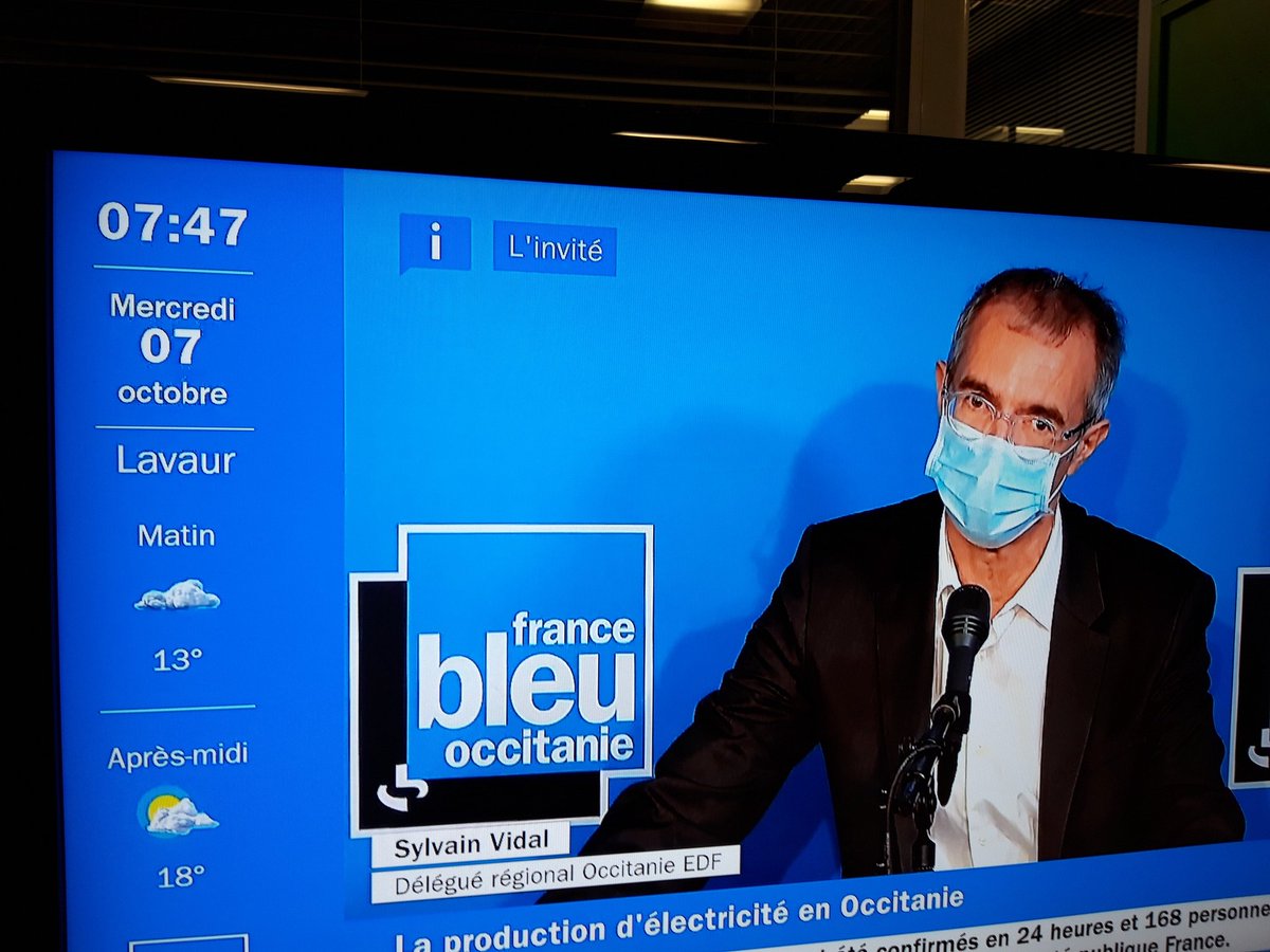 EDF_Occitanie's tweet photo. En direct 🎧🎛 du #studio @bleuoccitanie #Toulouse avec @sylvain_vidal nouveau délégué régional @EDFofficiel en #Occitanie pour une #interview matinale sur les enjeux #énergétiques et la #transitionenergetique en  #Occitanie https://t.co/B2akVYc2ch