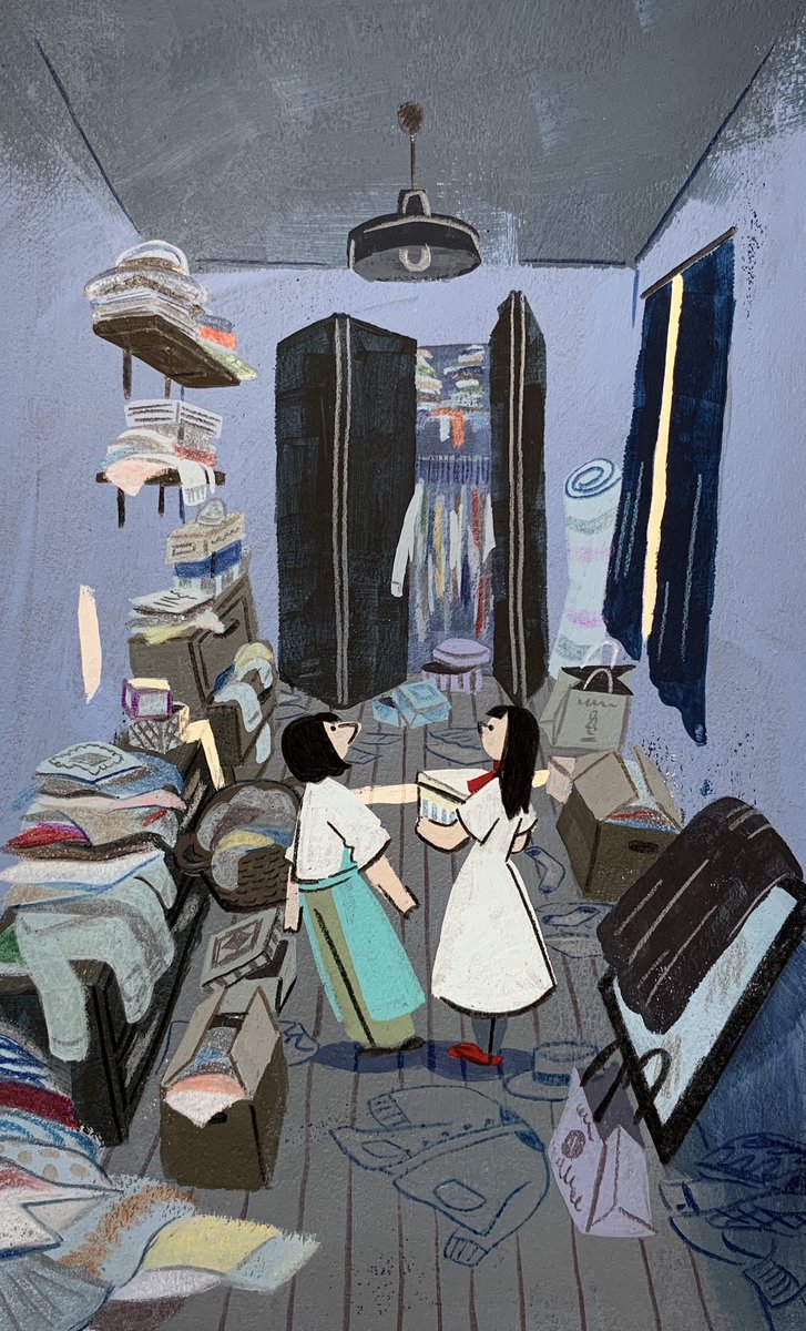 ちょっとお知らせが出遅れましたが読売新聞での #近藤麻理恵 さんと #川村元気 さんの共作小説『#おしゃべりな部屋』の連載始まりました。イラストを描かせてもらってます。今月は4日から11日までの8日間連載。是非ご覧下さい〜! 