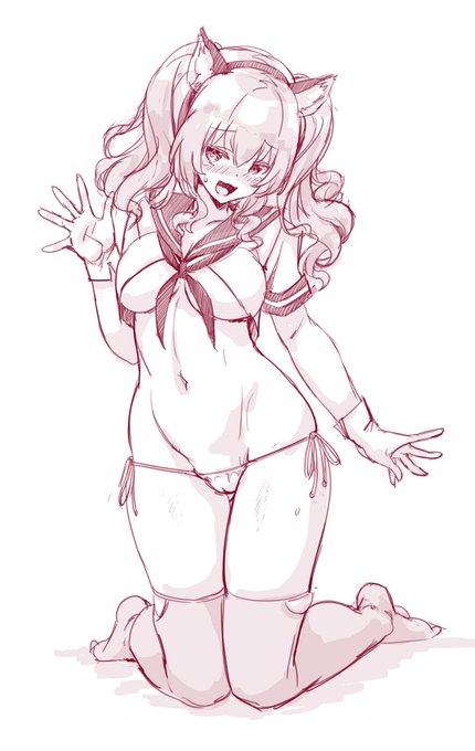 あー…これはシャドウバン食らってる感じかな?
自分リンク貼りまくりだからなあ…おとなしくしときたいけどできるかなあ?
しばらく固定ツィートに誘導して飛んでもらうしかないか…

ついでなので同じく発掘した水着?鹿島と大和貼る
昔のらくがき絵はほとんどピクシブスケッチにおいてあります 