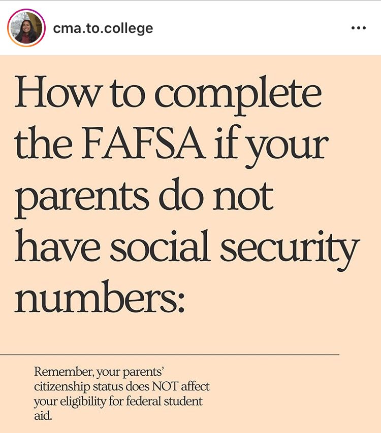 myeshachou's tweet photo. i saw this on ig and wanted to make sure everyone who needs to see it sees it !!!!! 
 
your parents’ citizenship does NOT affect your eligibility for federal student aid!! https://t.co/8GCE2ePMl7