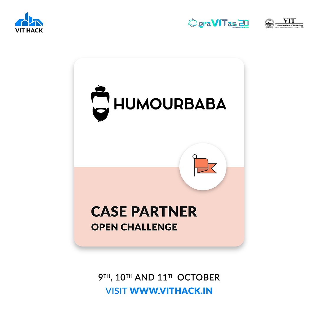 VITHack2020's tweet photo. @thehumourbaba is a smart apparel e-commerce platform, whose aim is to bind Science with Fashion. We are elated to announce our partnership with them in the category of open challenges. These challenges will test problem-solving skills in intense situations. 

#100DaysOfCode https://t.co/a9sFthGeZ2