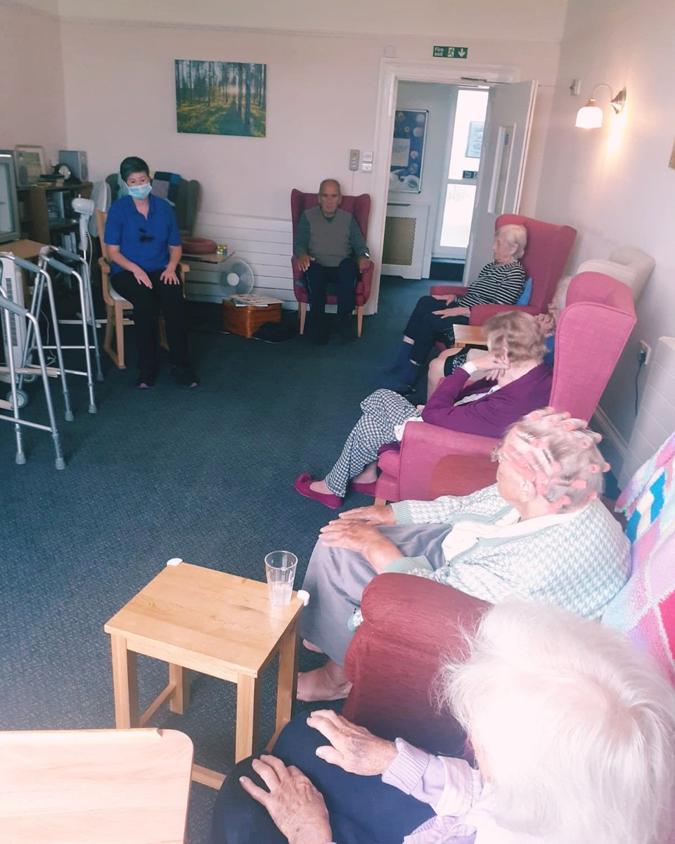 torcare's tweet photo. Our residents at @torcare Old Vic love to take part in the gentle armchair exercise workout. The sessions run every Tuesday and Thursday.
#Torcare #carehome #carework #community #dementiacare #cornwall #caringandsharing https://t.co/wZ7By2x8nL