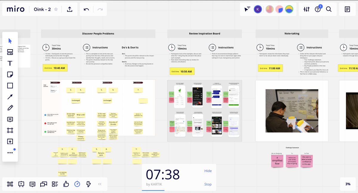 Parallelhq_'s tweet image. Collaborating remotely may look a little crazy, but there&apos;s some serious note-taking and brainstorming happening on @MiroHQ. User journeys &amp;amp; wireframes, here we come 🚀

#FutureOfDataSharing #DesignJam