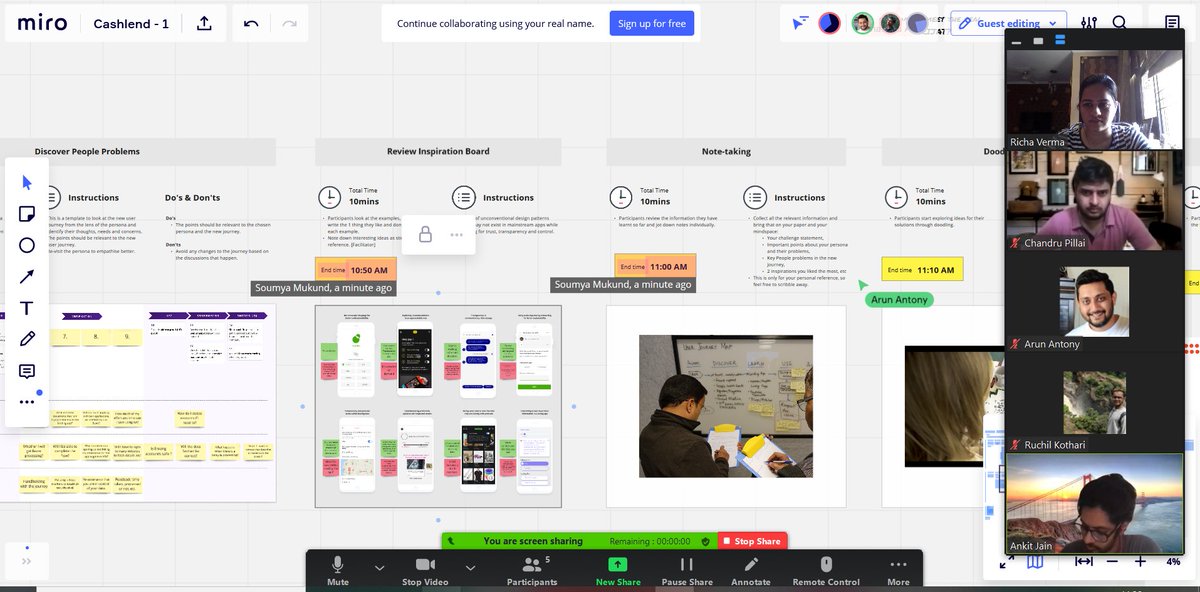Parallelhq_'s tweet image. Collaborating remotely may look a little crazy, but there&apos;s some serious note-taking and brainstorming happening on @MiroHQ. User journeys &amp;amp; wireframes, here we come 🚀

#FutureOfDataSharing #DesignJam