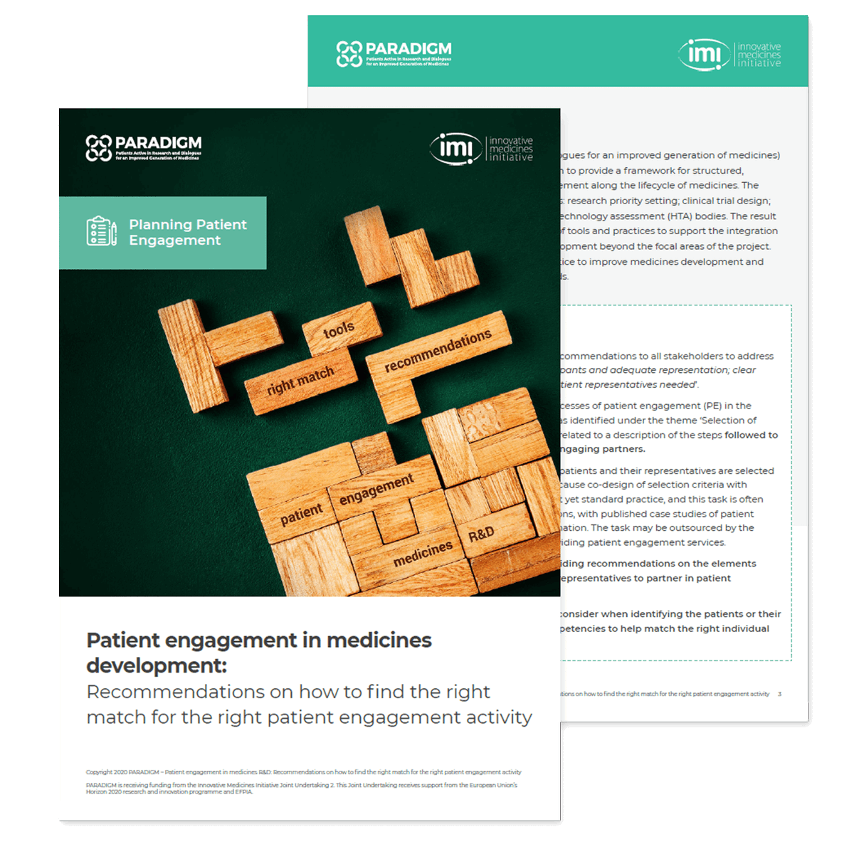 imi_paradigm's tweet photo. Finding the right matches for the right PE activity is a key step towards impact. We have a guidance to support all stakeholders doing PE. 
Find more here 👉https://t.co/oXOGgSxaR3
@PFMDwithPatient @eupatients @eupatientsforum @EFPIA @IMI_PREFER https://t.co/KE3sWGIV80