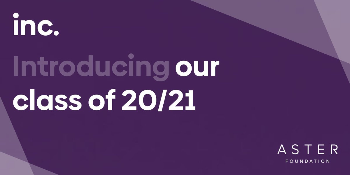 AsterGroupUK's tweet photo. Exciting times. Our entrepreneurs begin their inc. journey today. We can't wait to say hello. You can read more about our class of 20/21 here: https://t.co/nwUmBYPM3y #inc. #AsterFoundation #SocialChange https://t.co/mriBv5BlST