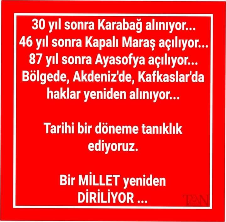 Türkiye Cumhuriyeti Devletimiz Tarih Yazıyor Eski Türkiye'de sorunlu dış politika vardı; bugün onurlu dış politika var.Cin şişeden, Türkiye kabuğundan çıktı! Artık düşmanları düşünsün