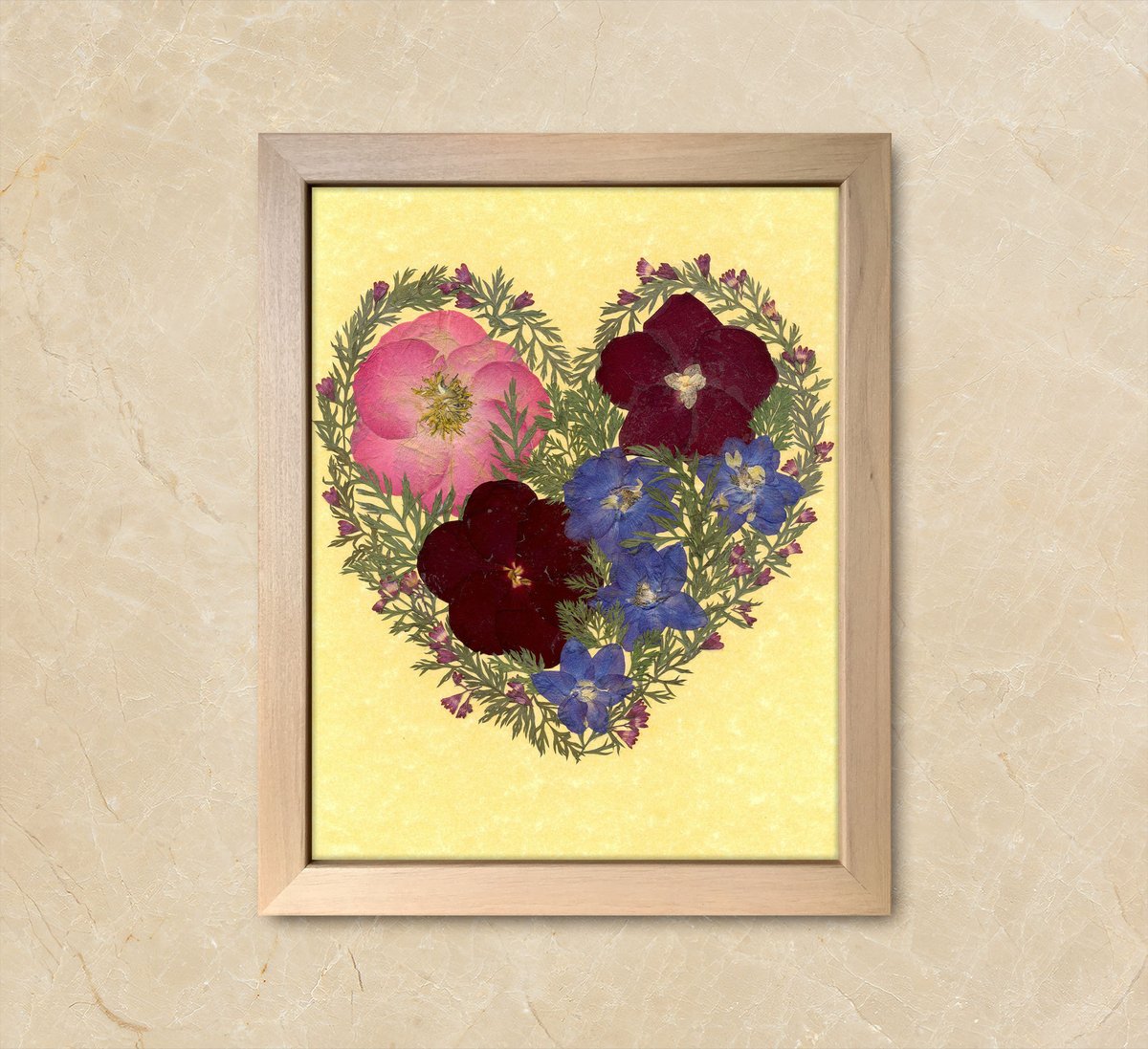 Dried Flower Art Pressed Flowers Framed Dried Flowers Love Gift etsy.me/33AIqdR #pink #birthday #valentinesday #blue #driedflowerart #pressedflowerart #frameddriedflower #floral #flower