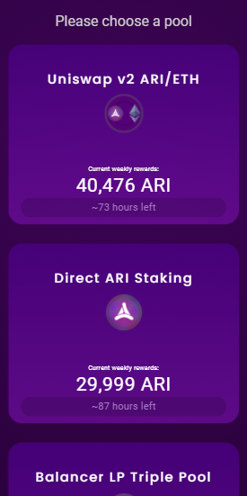Celebrating the #launch of the new #mobile #defi staking pool!

~ Staking Pool #dapp ~
pool.ari.finance

#airdrop #Follow us <a href="/DenariiToken/">ari.finance</a> and drop your $ETH address in the comments! We will airdrop 100 $ARI to 100 people in 3 days!

Buy $ARI - app.uniswap.org/#/swap?inputCu…