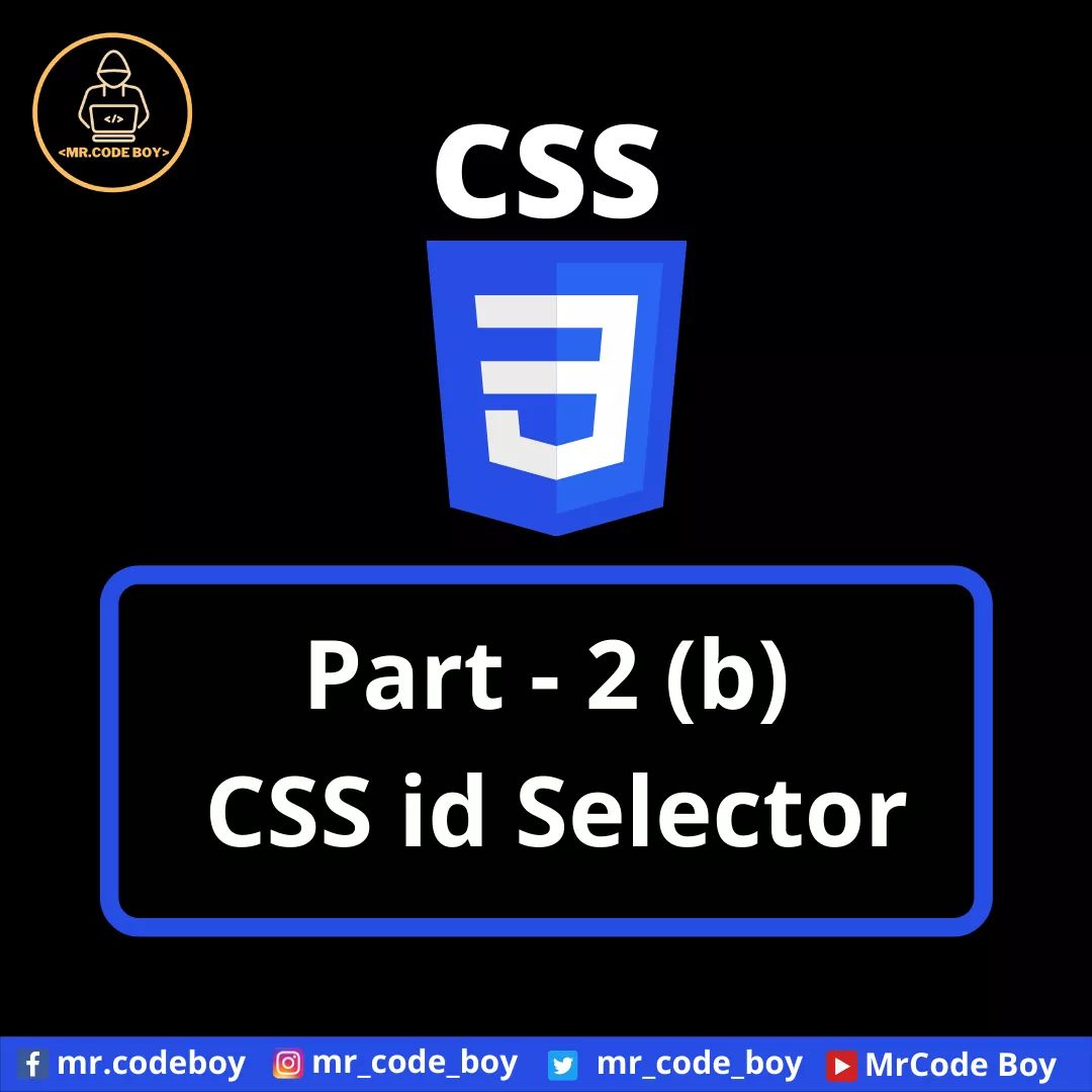 mr_code_boy's tweet image. CSS Part - 2(b) (id Selector)

Like, Share, Comment, and Follow for more technical stuff.

YouTube - bit.ly/mrcodeboy
Facebook - facebook.com/mr.codeboy/
Instagram - instagram.com/mr_code_boy/

#development #coding #programming #program #develop #Coder #design #100DaysOfCode