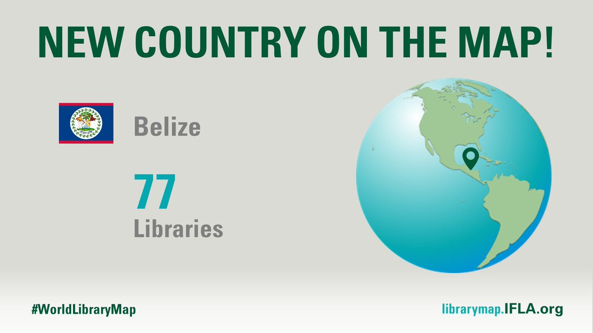 IFLA_LibraryMap's tweet image. #LibraryData for #Libraries in #Belize 🇧🇿 is now available in the @IFLA #WorldLibraryMap. 

Thanks to the Belize National Library Service and Information System for this contribution!

Check this #data and much more at: bit.ly/34lGdlV