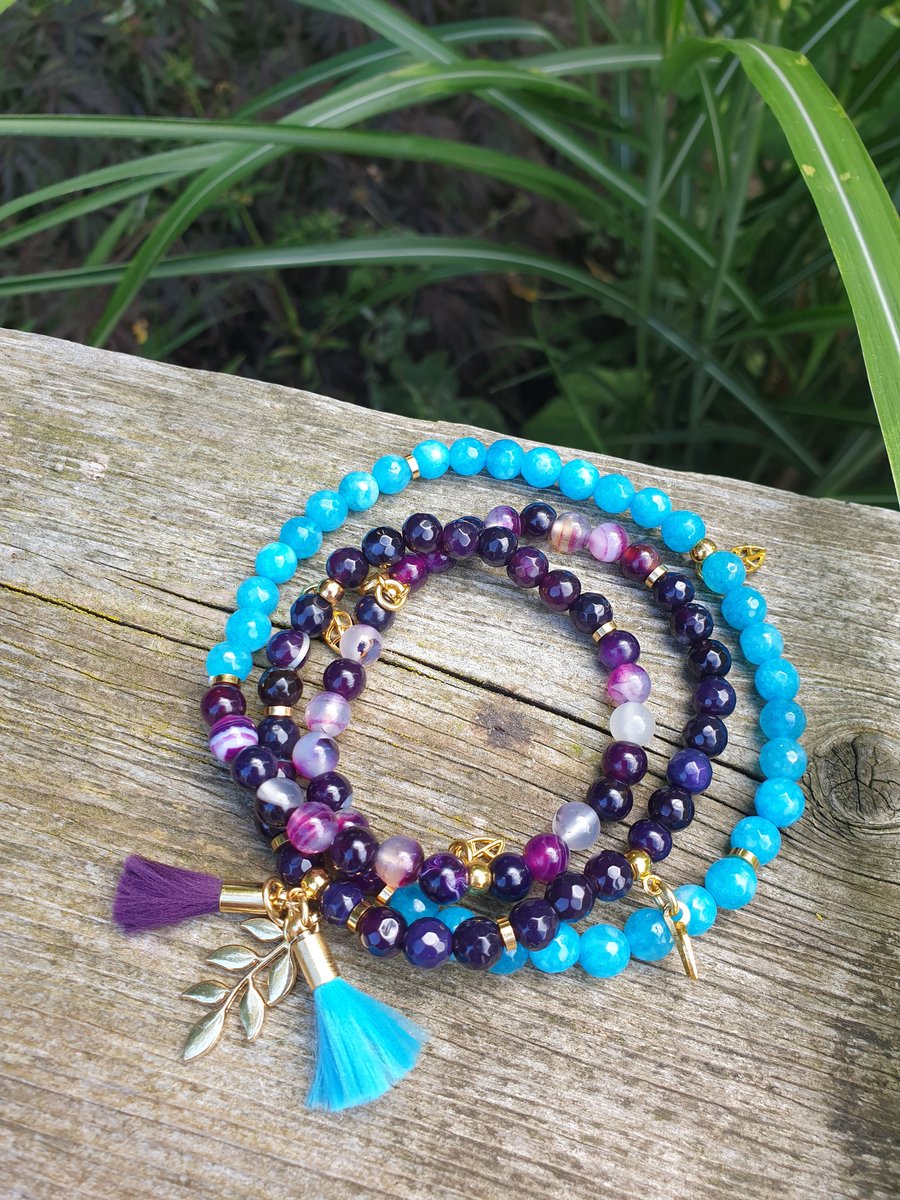 Sarlovesstyle's tweet photo. Add some colour love with an energetic hug to your day. #HolisticStyling 

#WIN my bespoke #TheImageTree Mala Wrap Bracelet #Derbyshire made #crystal bead #Amethyst and #Turquoise 

#RT and #follow me to enter
Closes 23.59  31/10/20
#winitwednesday #freebiefriday #Competition https://t.co/zqh4oXmCXh