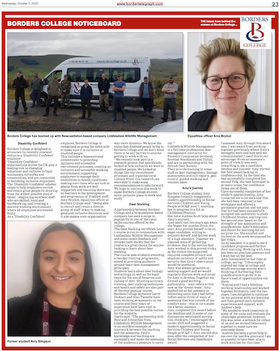 BordersCollege's tweet photo. Great to see a full page of Borders College news in the @bordertelegraph today! Make sure you read all about it π°
#LocalNews #ProBorders #ChooseCollege https://t.co/ZGMIZYOOoY