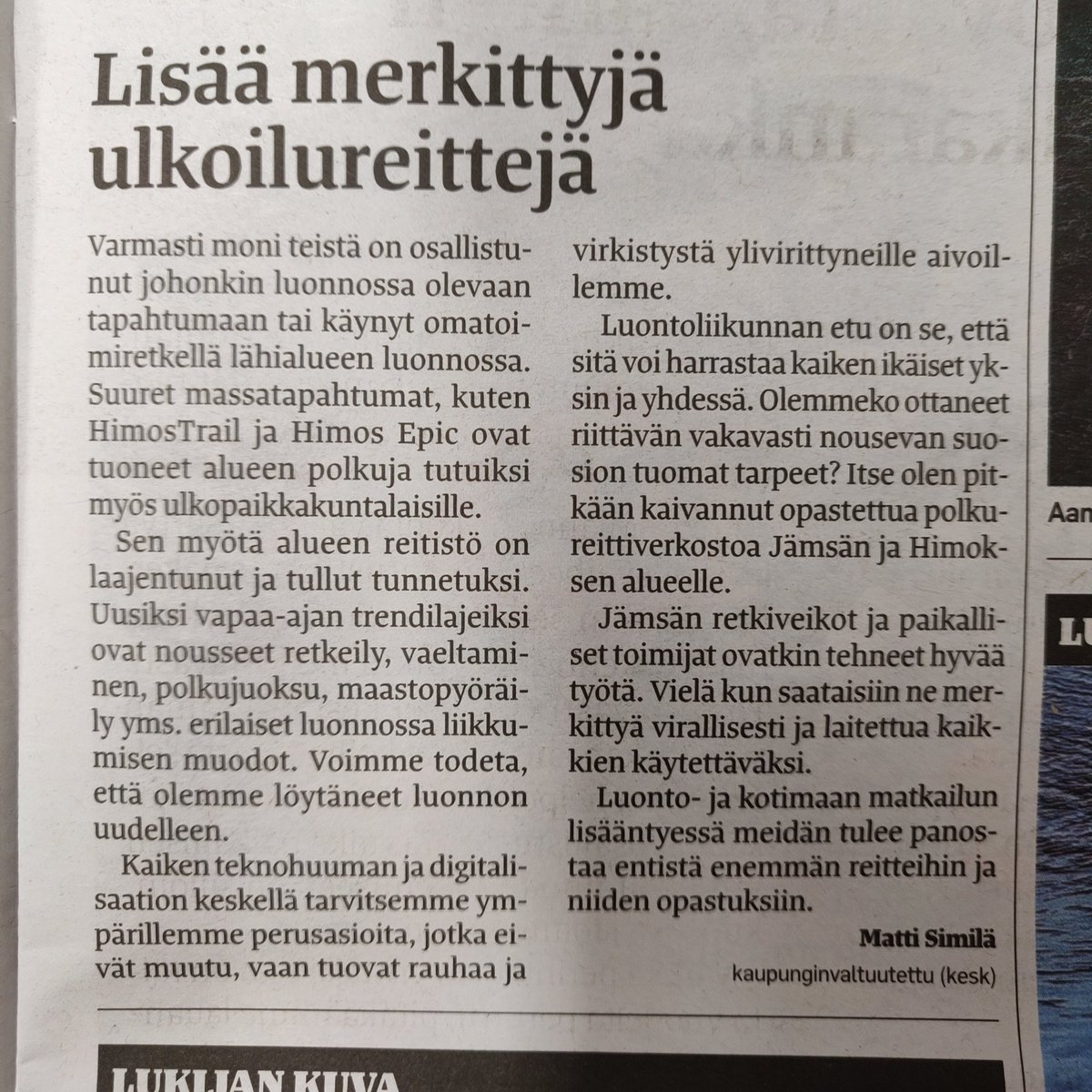 VAJarvinen's tweet photo. Varsin asiallinen mielipidekirjoitus Vekkarissa! @JamsanK https://t.co/NA7M0K9xPb